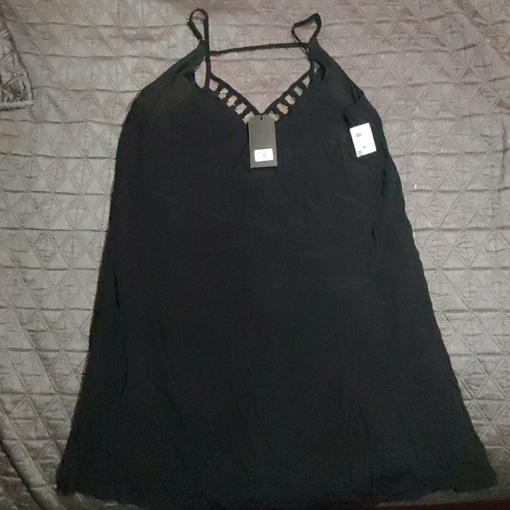 V back black dress